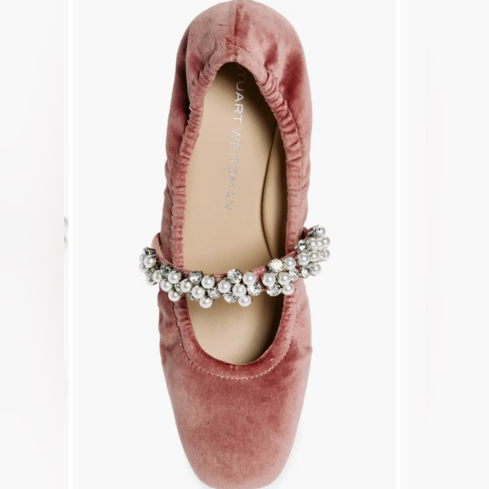 Stuart Weitzman Poppy Ballet Flat velvet size : 7.5B NWOB